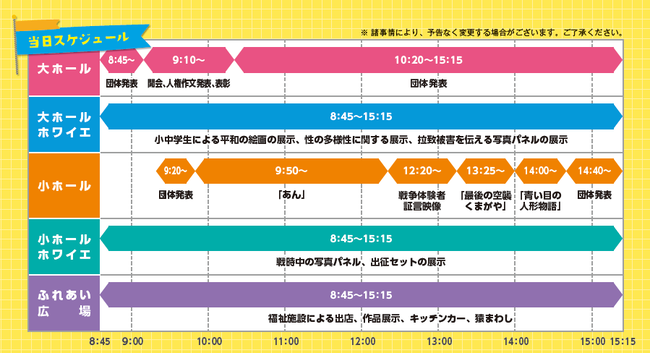 久喜市「人間尊重・平和の日」当日スケジュール